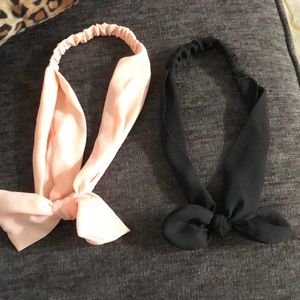 silk bow headband set